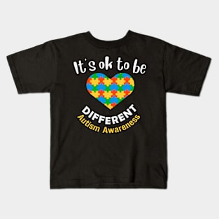 OK to be different Autism Awareness Gift for Birthday, Mother's Day, Thanksgiving, Christmas Kids T-Shirt